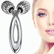 Face Roller, Metal Facial Massage Roller for Face Lift, Portable Waterproof Face Massage with Pumpkin Shape Roller, Massage for Face, Eye, Neck, Shoulder, Arms, Legs, or Cheeks