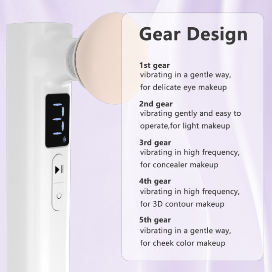 Electric Makeup Powder Puff, Makeup Sponge for Powder Foundation, Concealer, Contour, Makeup Brushes Set with Replaceable Puffs and Intelligent Switches Controller