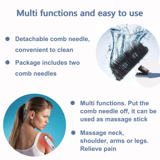 Electric Scalp Massager Comb 2 in 1 Magical Comb with Two Changeable Brushes Relief Stress Relax Electric Massage Brush